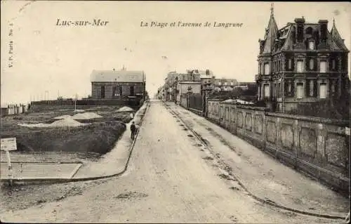 Ak Luc sur Mer Calvados, La Plage et l' avenue de Langrune