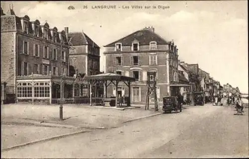 Ak Langrune Calvados, les Villas sur la Digue