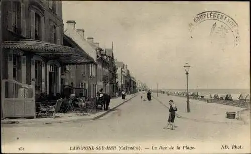 Ak Langrune sur Mer Calvados, la rue de la Plage