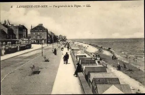 Ak Langrune sur Mer Calvados, vue générale de la Digue