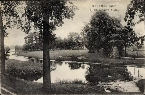 Ak Steenbergen Nordbrabant Niederlande, Bij de blauwe sluis