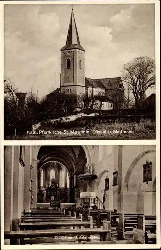 Ak Düssel Wülfrath im Bergischen Land, Kath. Pfarrkirche St. Maximin, Inneres
