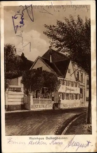 Ak Bellinghausen Königswinter am Rhein, Weinhaus