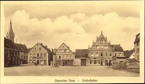 Ak Ottweiler im Kreis Neunkirchen Saarland, Schloßplatz