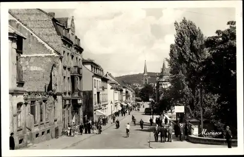 Ak St. Wendel in Saarland, Blick in die Bahnhofstraße, Passanten 