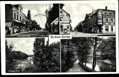 Ak Gerthe Bochum im Ruhrgebiet, Lothringerstraße, Hiltroperpark