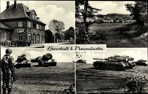 Ak Boostedt in Holstein, Gasthaus, Panzer, Bundeswehr