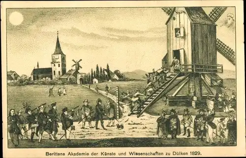 Ak Dülken Viersen in Nordrhein Westfalen, Berittene Akademie der Künste und Wissenschaften 1829