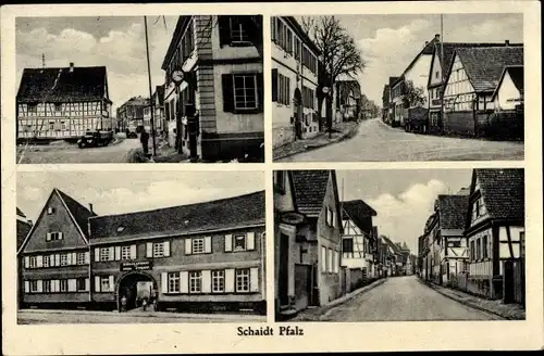 Ak Schaidt Wörth am Rhein in der Pfalz, Straßenpartie, Gasthaus zur Brauerei