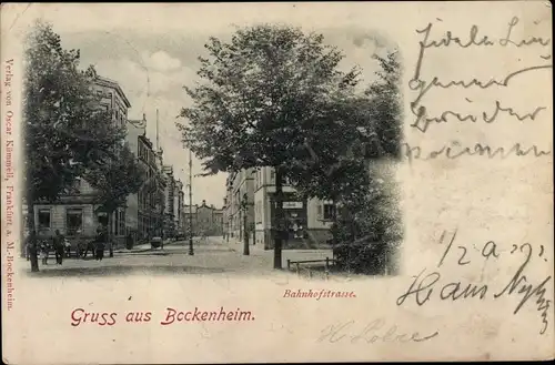 Ak Bockenheim Frankfurt am Main, Bahnhofstraße