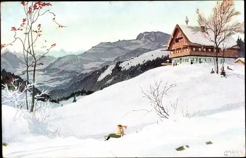Ak Bad Tölz in Oberbayern, Blomberghaus, Winter
