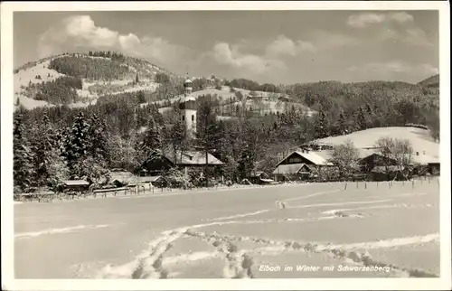 Ak Elbach Fischbachau in Oberbayern, Elbach im Winter, Schwarzenberg