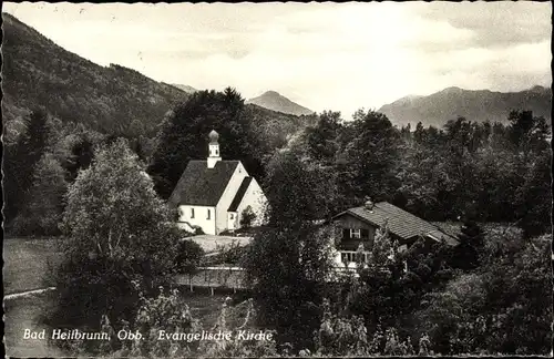 Ak Bad Heilbrunn in Oberbayern, Evangelische Kirche