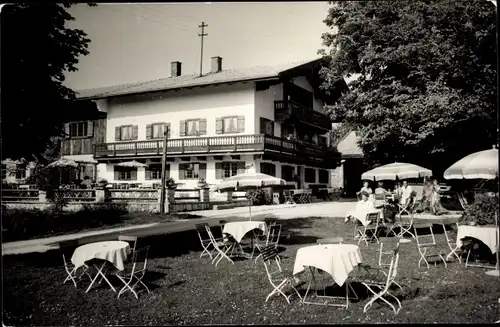 Ak Schaftlach Waakirchen Oberbayern, Cafe Kapleralm, Terrasse