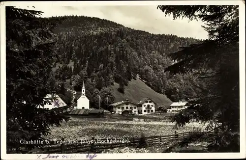 Ak Glashütte Kreuth am Tegernsee Oberbayern, Blick auf den Ort