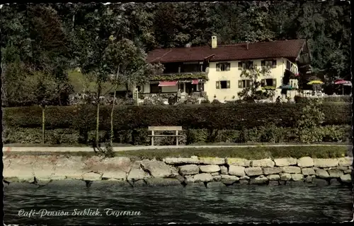 Ak Tegernsee in Oberbayern, Cafe Pension Seeblick