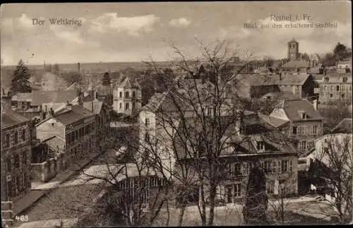 Ak Rethel Ardennes, Blick auf den erhaltenen Stadtteil, I. WK