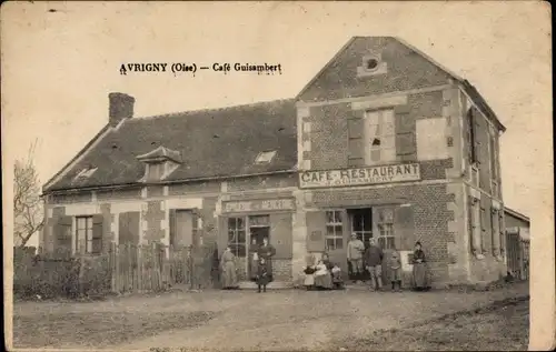 Ak Avrigny Oise, Café Guisambert