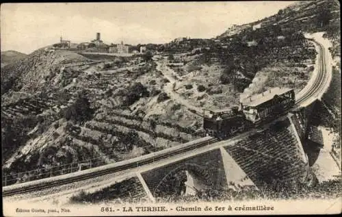 Ak La Turbie Alpes-Maritimes, Chemin de fer à cremaillère