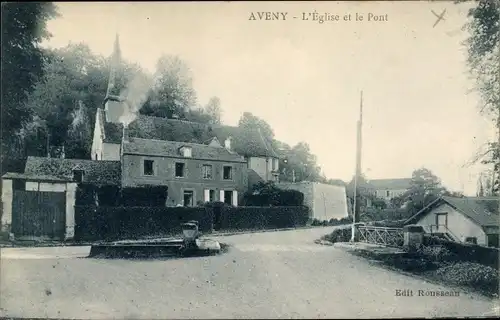 Ak Aveny Eure, l' Église et le Pont