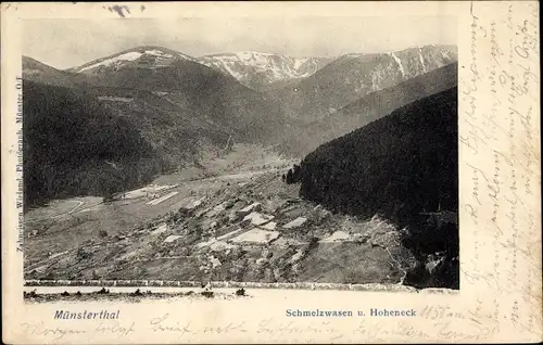Ak Schmelzwasen Stosswihr Stoßweier Elsass Haut Rhin, Münsterthal, Panorama, Hoheneck