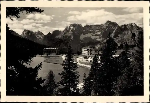 Ak Lago di Misurina Misurinasee Cortina d'Ampezzo Veneto, Panorama gegen Sorapis