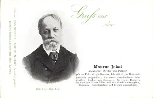 Ak Maurus Jokai, ungarischer Dichter und Publizist, Portrait, Reklame, Esser's Seifenpulver