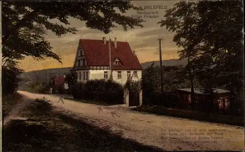 Ak Stieghorst Bielefeld Westfalen, Restaurant Stiller Frieden
