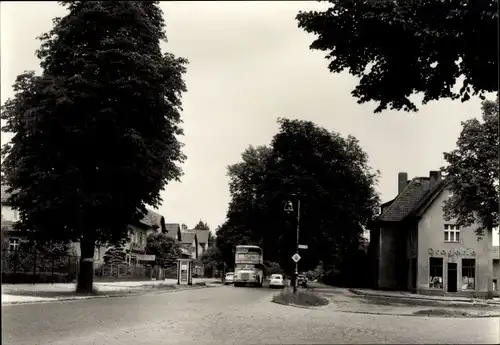 Ak Berlin Treptow Bohnsdorf, Buntzelstraße Ecke Dahmestraße, Omnibus, Drogerie