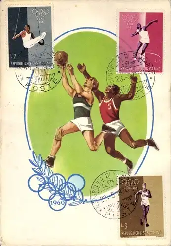 Künstler Ak Roma Rom Lazio, Olympische Spiele 1960, Basketball