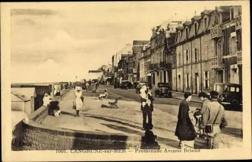 Ak Langrune sur Mer Calvados, Promenade Avenue Briand