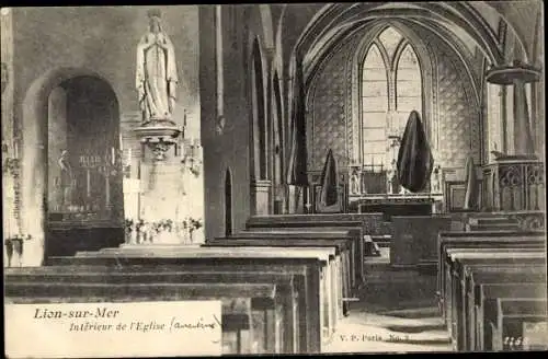 Ak Lion sur Mer Calvados, intérieur de l'Église