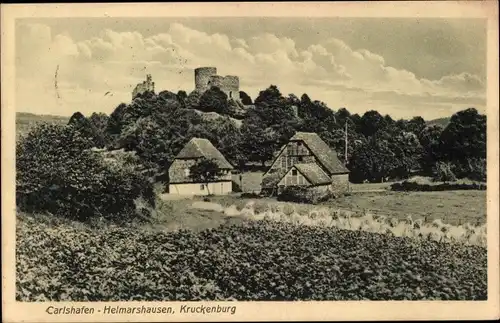 Ak Helmarshausen Bad Karlshafen an der Weser, Kruckenburg