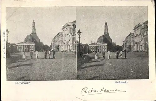 Stereo Ak Groningen Niederlande, Vischmarkt