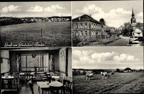 Ak Glashofen Walldürn im Odenwald Baden, Gesamtansicht, Hauptstraße