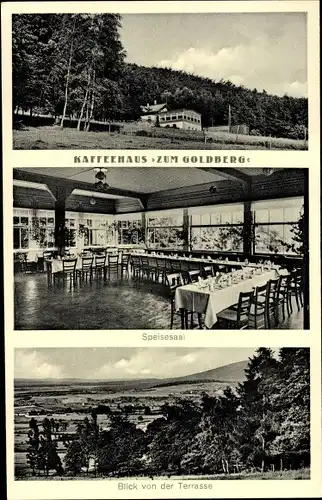 Ak Göttingerode Bad Harzburg am Harz, Kaffeehaus Zum Goldberg, Gesamtansicht, Blick v. Terrasse