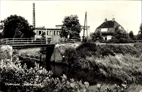 Ak Oudwoude Friesland Niederlande, Huisternoord, Brücke