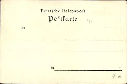 Litho Pößneck in Thüringen, Post, Villen, Panorama, Rathaus