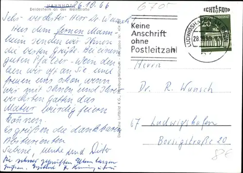 Ak Deidesheim in der Pfalz, Hahnhof, Fliegeraufnahme