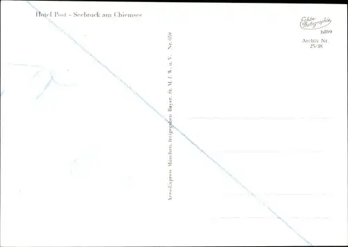 Ak Seeon Seebruck am Chiemsee Oberbayern, Hotel Post, Fliegeraufnahme