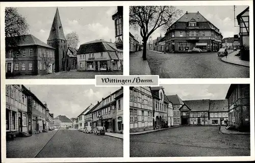 Ak Wittingen in Niedersachsen, Kirche, Geschäft K. Hassebrauck, Oel Hinze, Carl Schröder