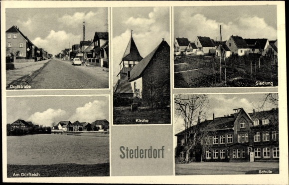 Ak Stederdorf Peine in Niedersachsen, Kirche, Schule