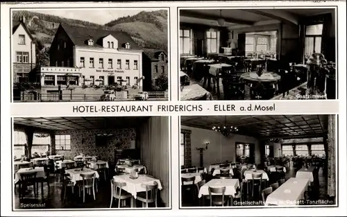 Ak Eller an der Mosel, Hotel Restaurant Friderichs, Innenansichten