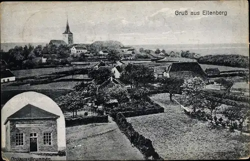 Ak Eltenberg Elten Emmerich am Niederrhein, Teilansicht, Drusus Brunnen