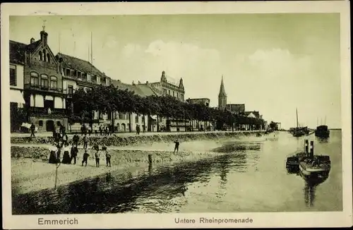 Ak Emmerich an Niederrhein, Untere Rheinpromenade