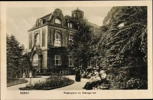 Ak Essen im Ruhrgebiet, Rosenplatz im Stadtgarten