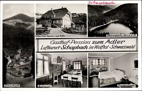 Ak Schapbach im Schwarzwald, Pension zum Adler, Glaswaldsee