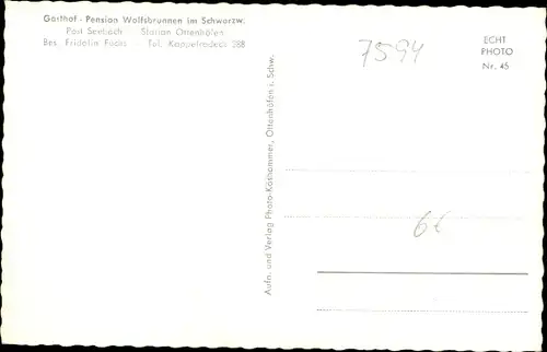 Ak Ottenhöfen im Schwarzwald, Pension Wolfsbrunnen