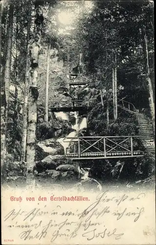 Ak Bühl in Baden Schwarzwald, Gertelbachfälle
