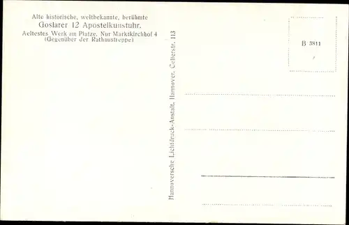 Ak Goslar am Harz, Goslarer 12 Apostelkunstuhr